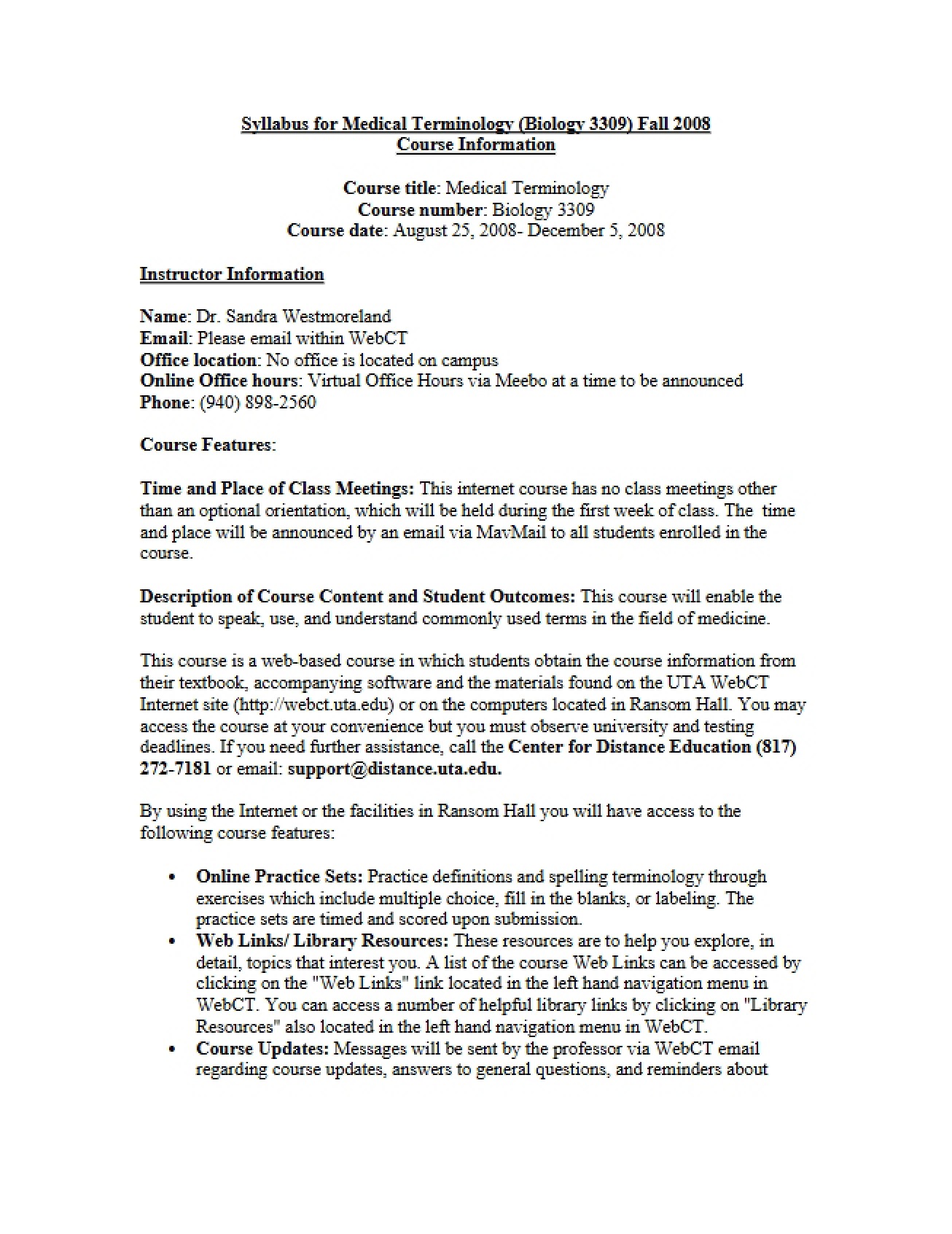 Class Policy Syllabus