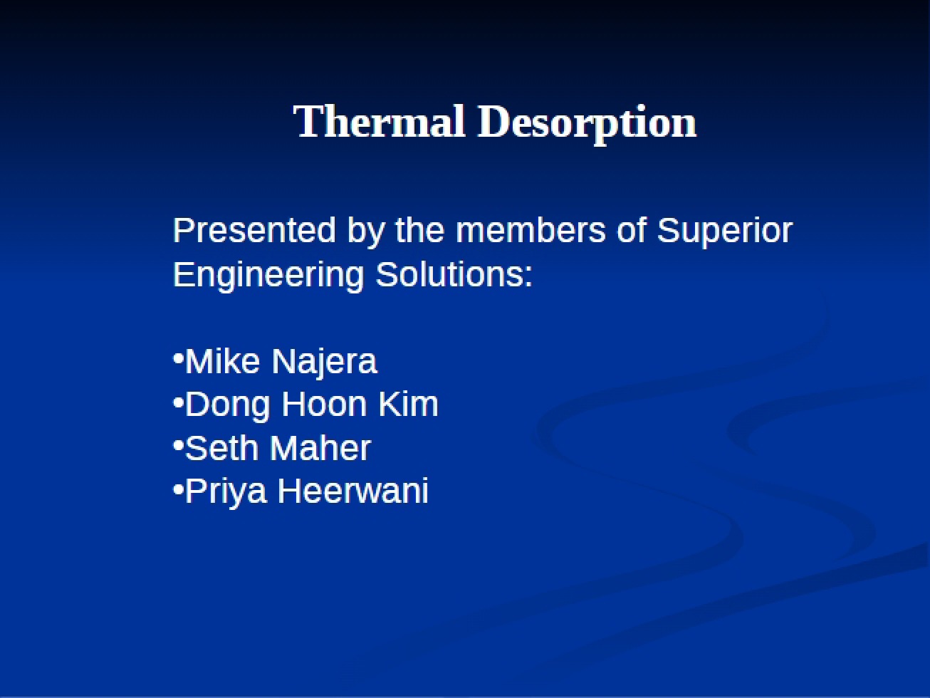 Desorption Thermal