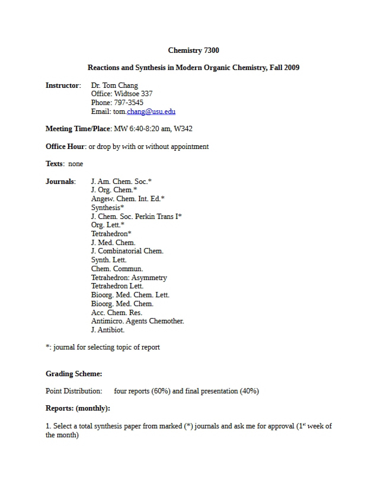 Course Schedule