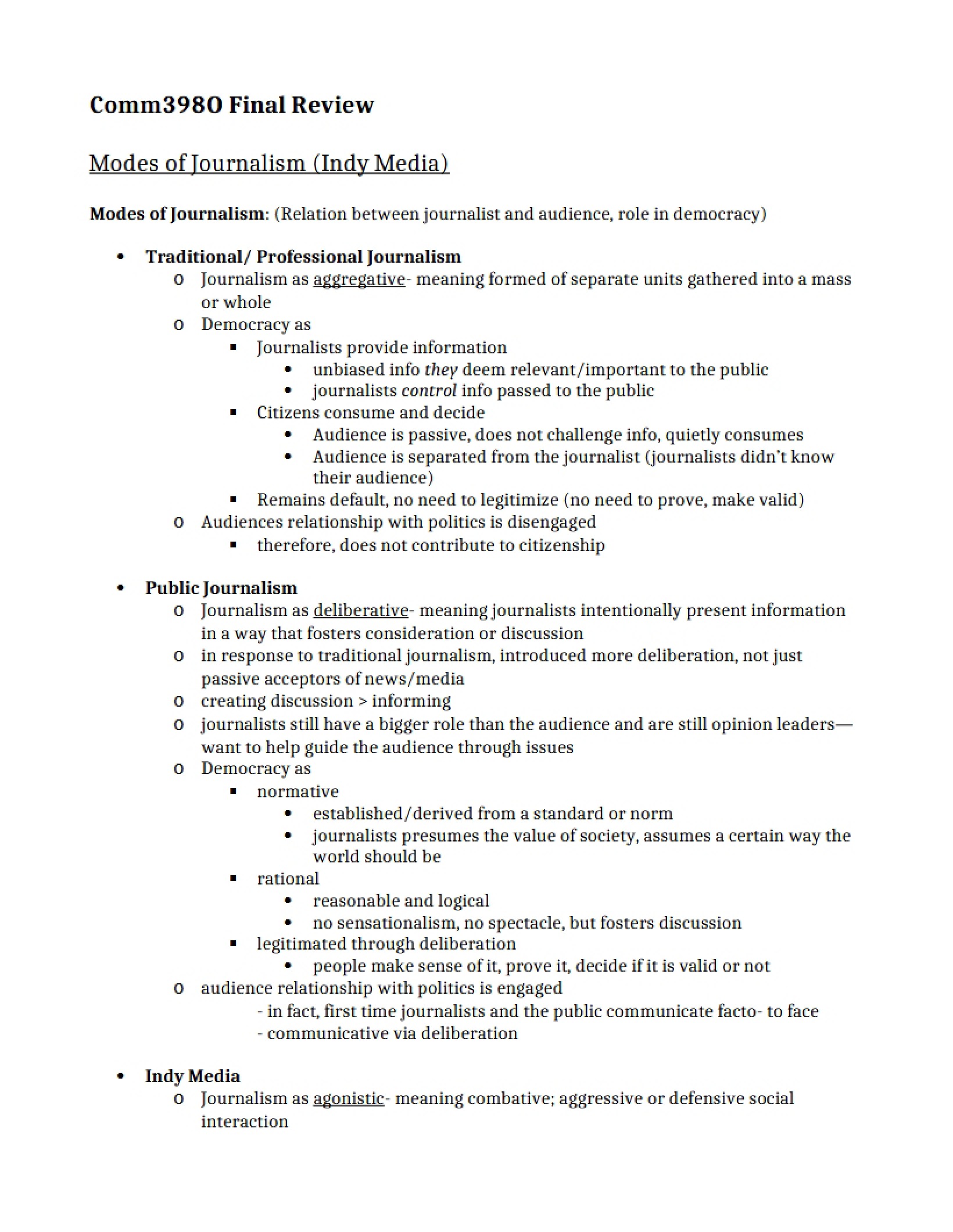 Review for Democracy Final