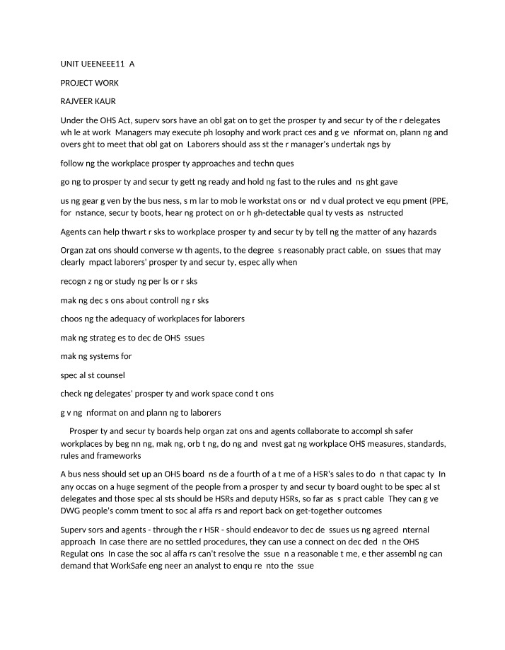 Workplace Safety and Security Roles