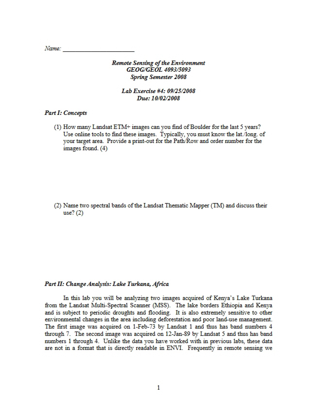 Laboratory Exercise Number Four (Second Instance)