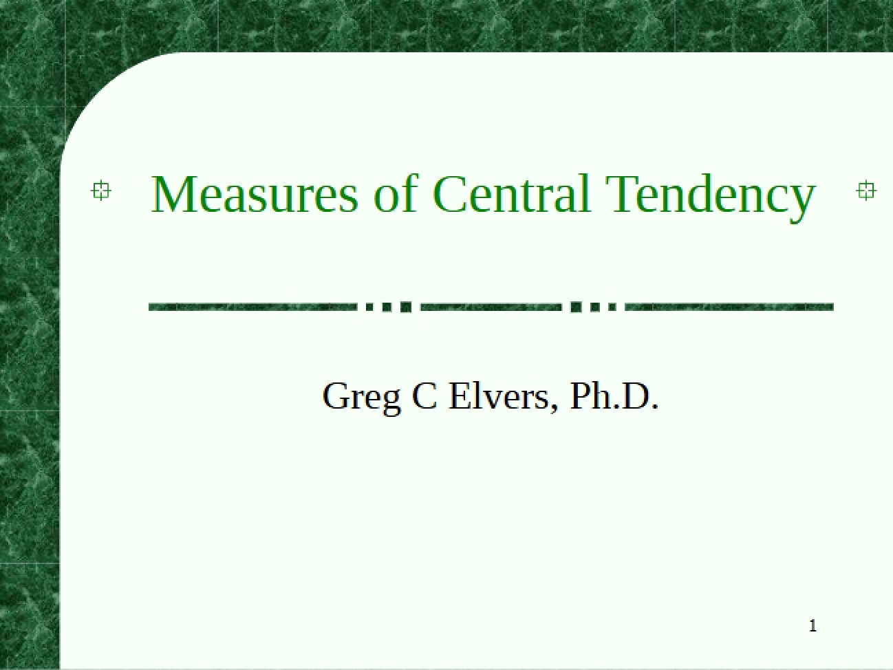 Central Tendency Measures