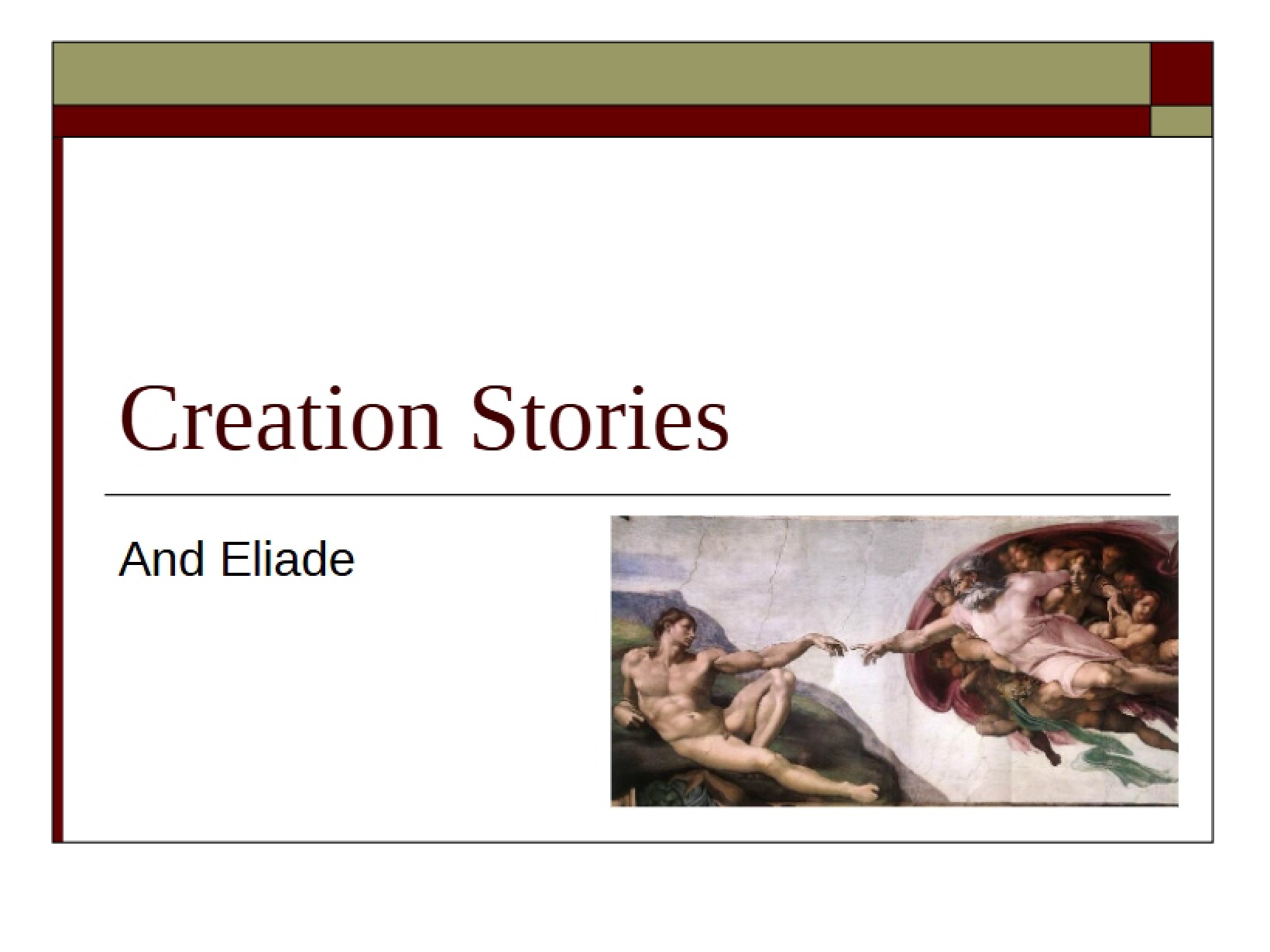 Notes on Eliade