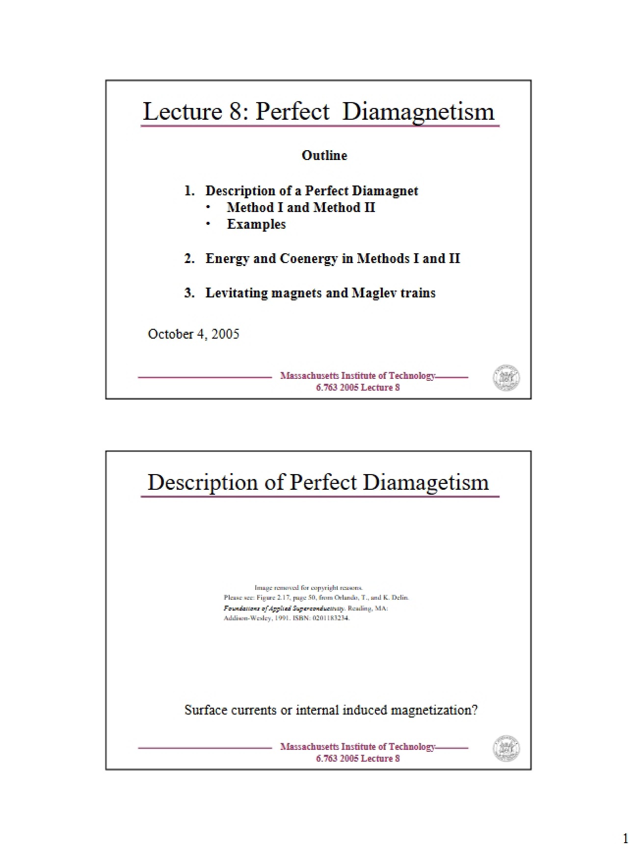 Concept of Perfect Diamagnetism