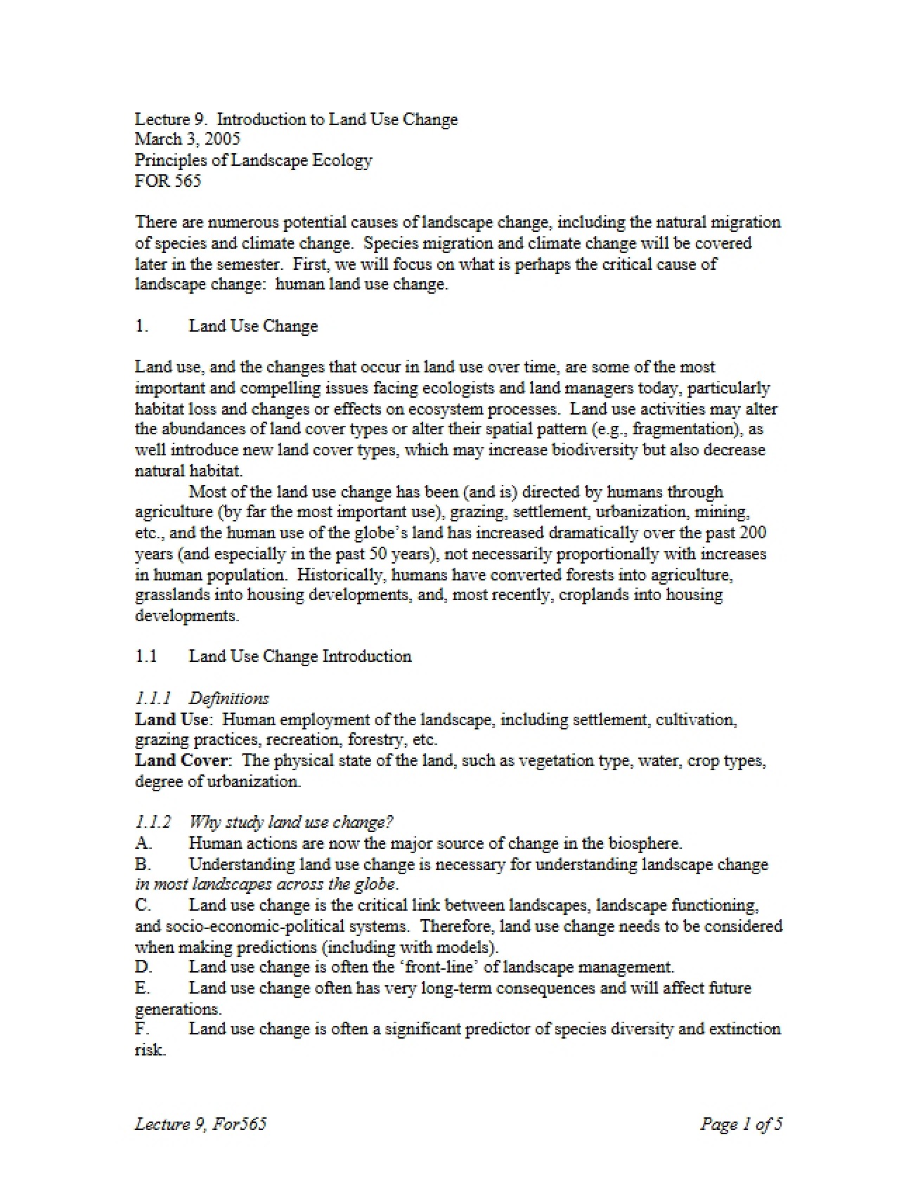 Notes for Lecture 9