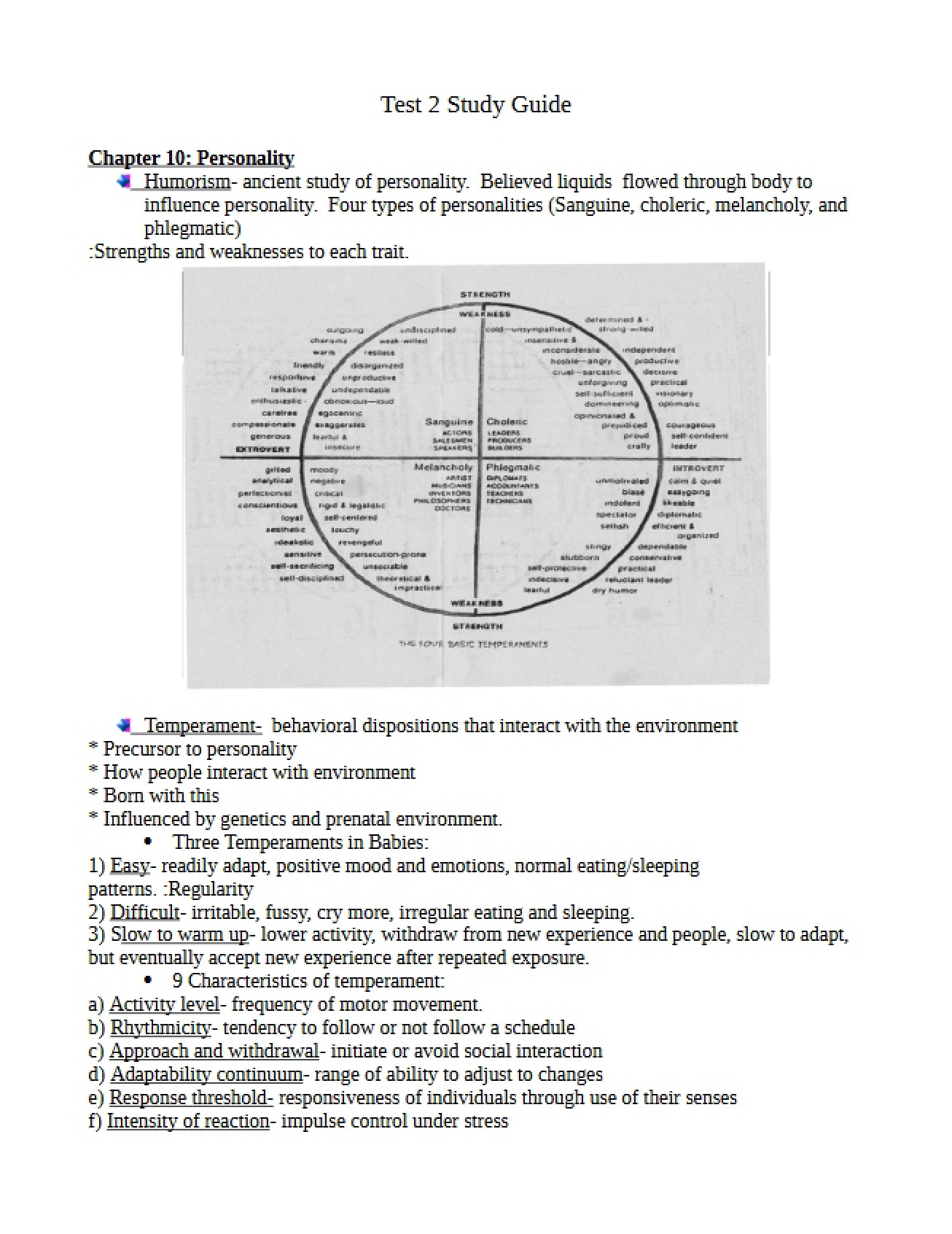 Guide for Studying for Test Two