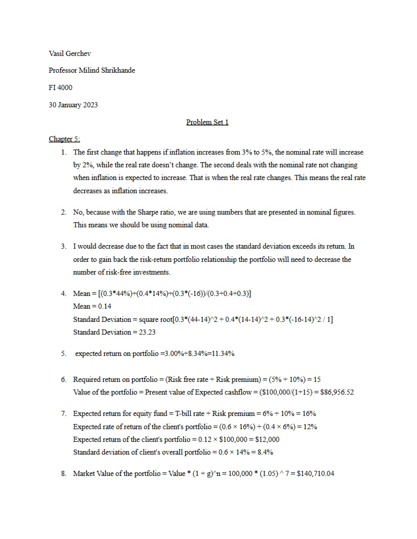 First Problem Set