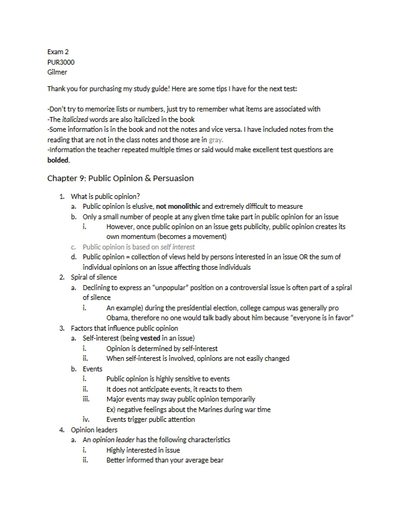 Second Public Relations Exam