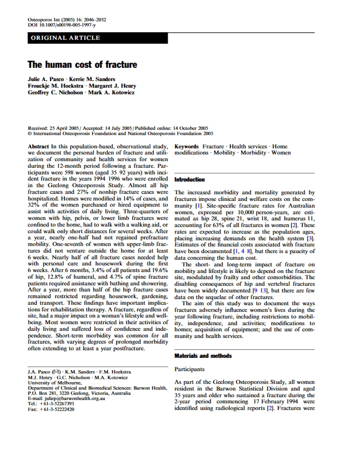 Fracture Human Cost