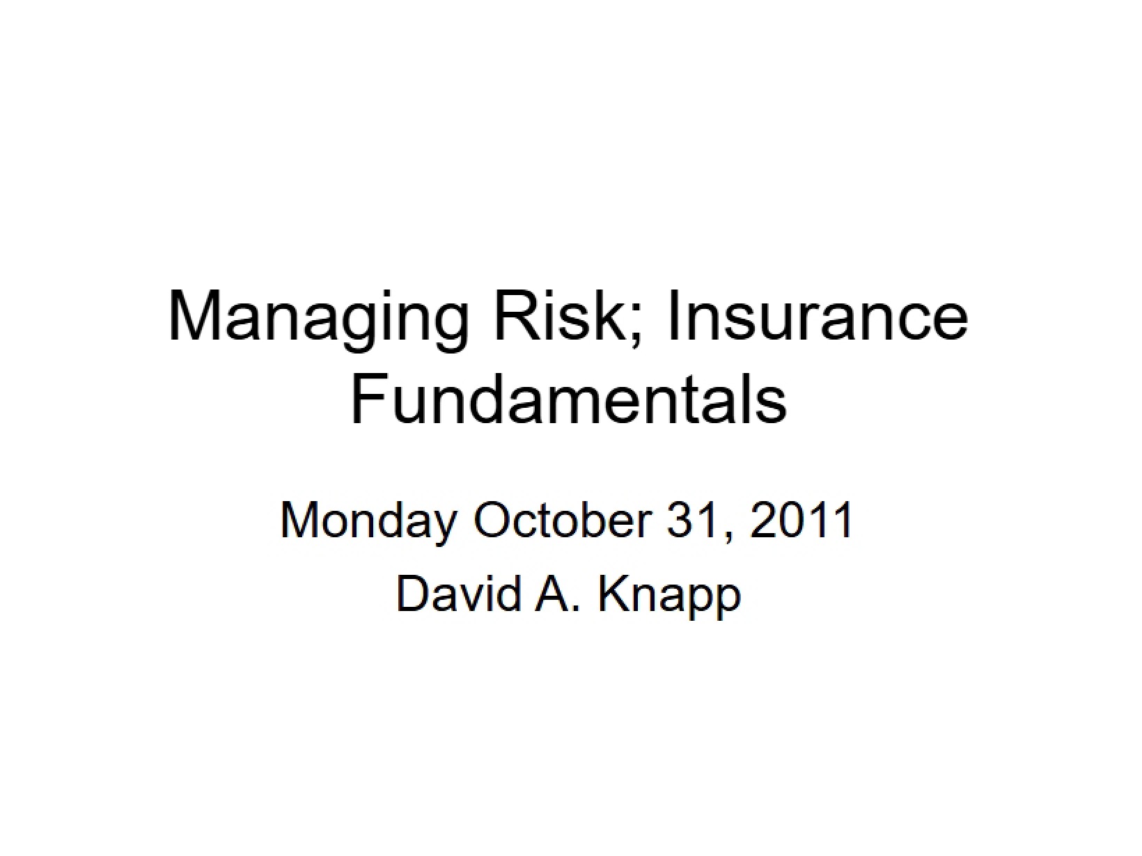 Risk Management