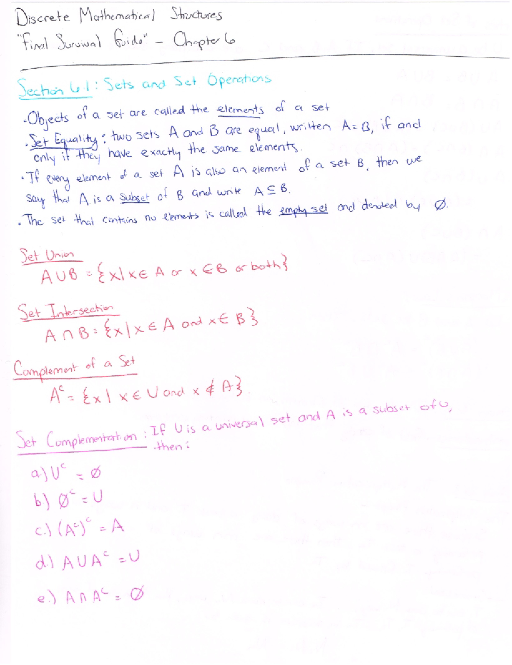 Math 0400 Notes