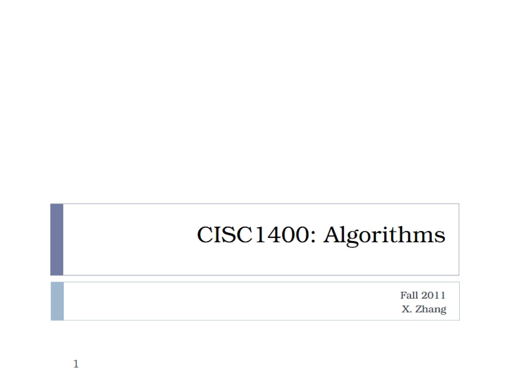 Algorithmic Structures