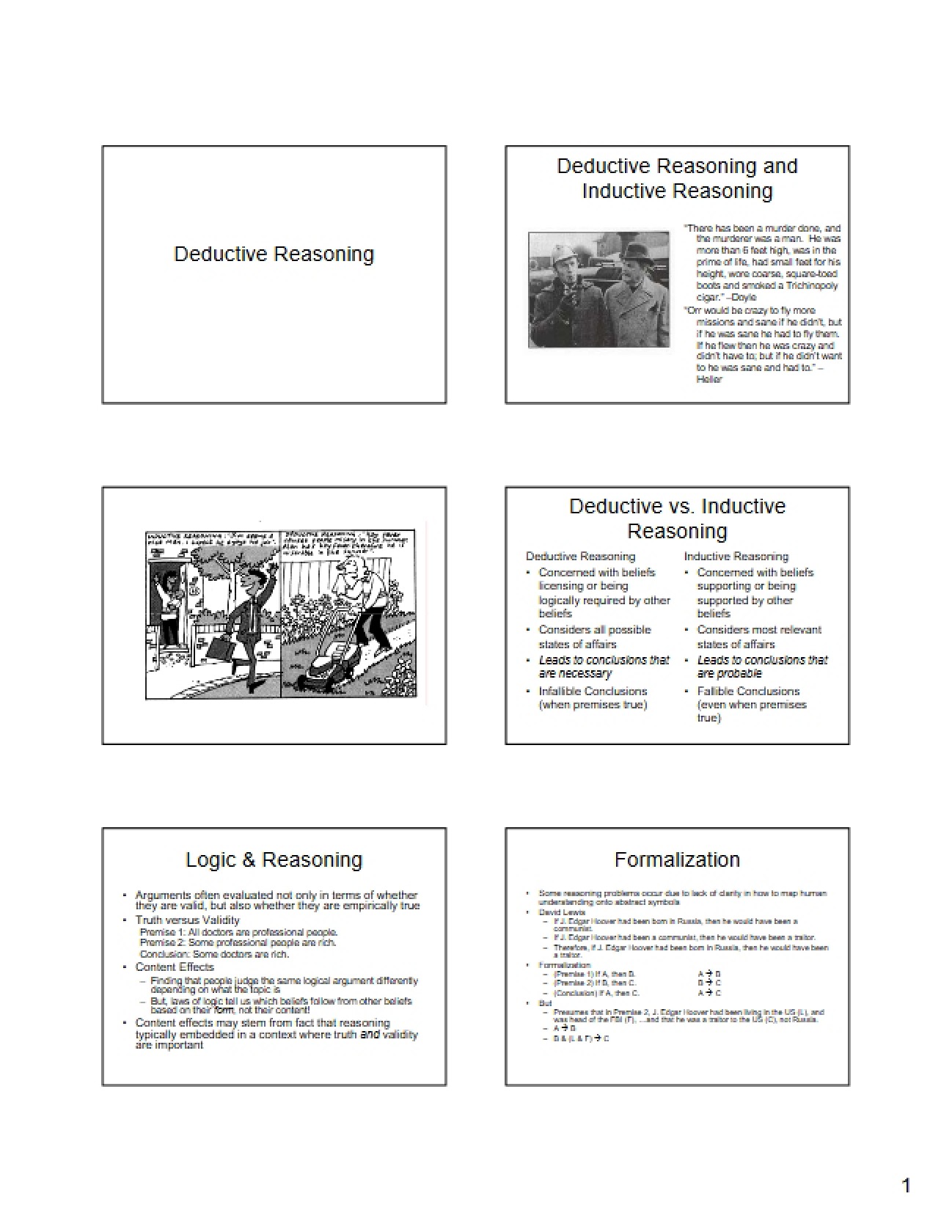 Systematic Deductive Reasoning Principles