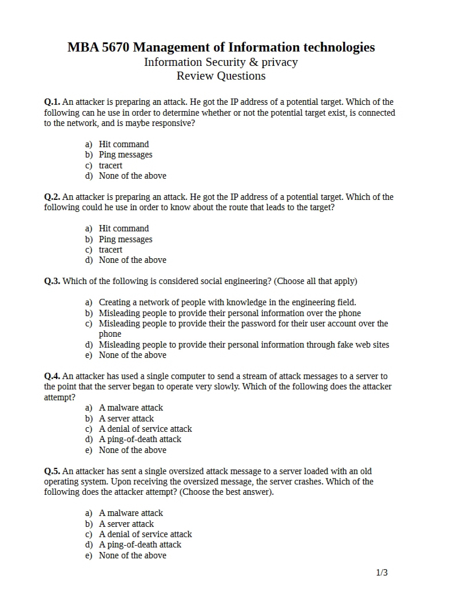 Summary Questions Part 6