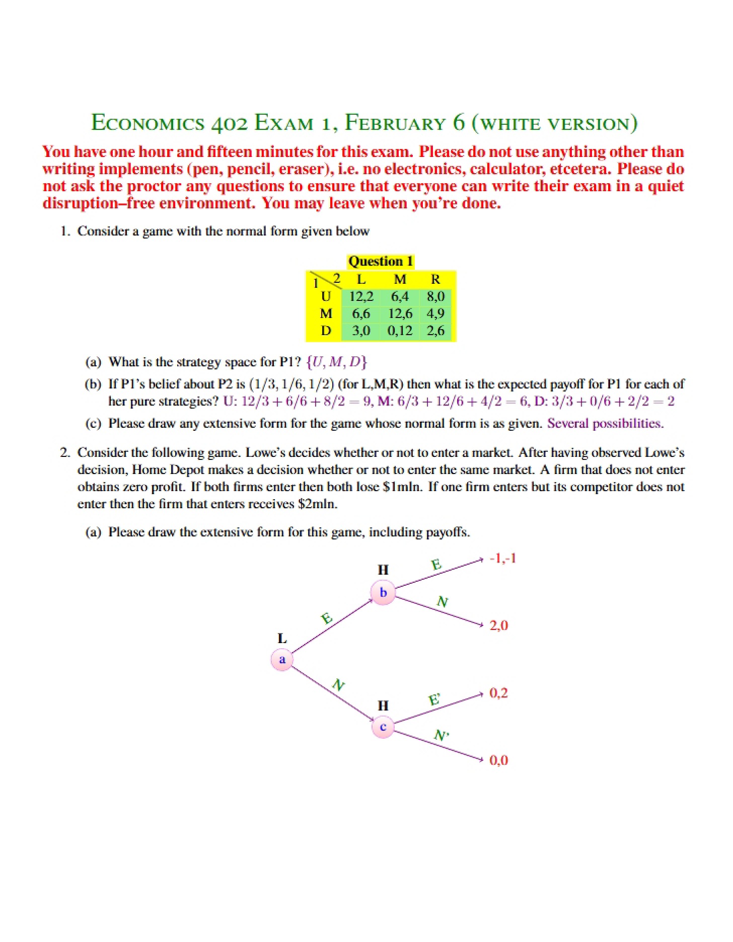 Exam 1a - ECON 402