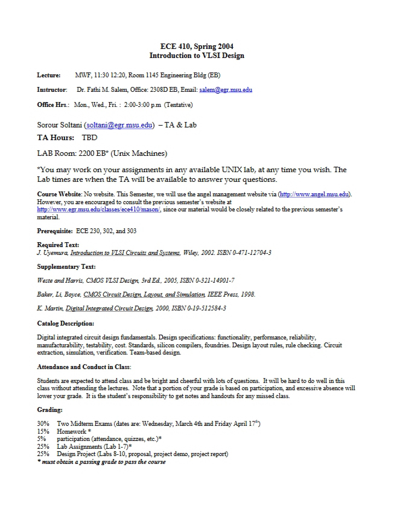 Spring 2009 Course Materials (Old)