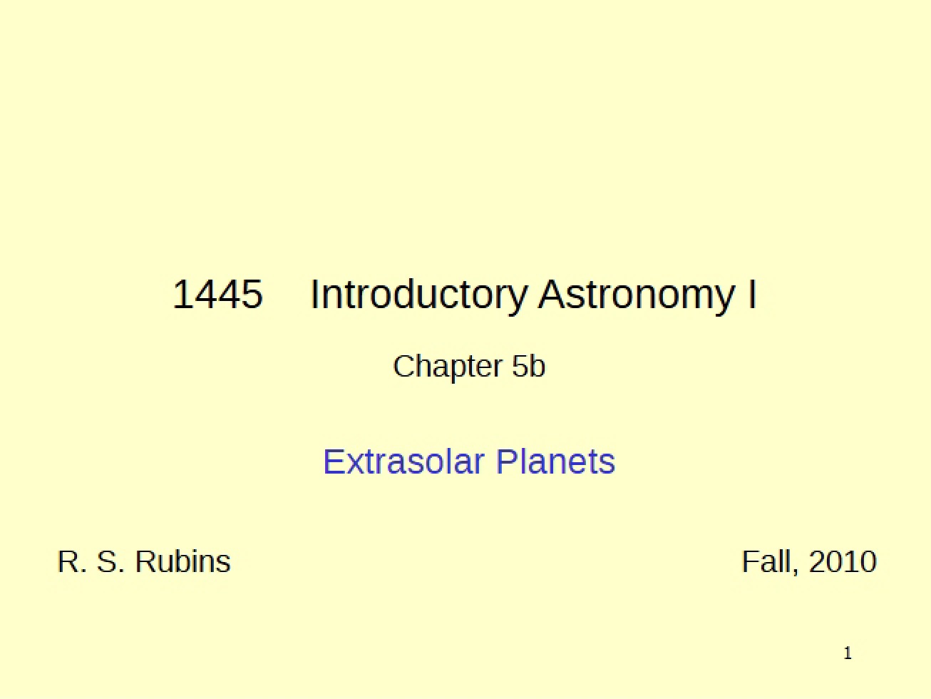 Planets Beyond the Solar System