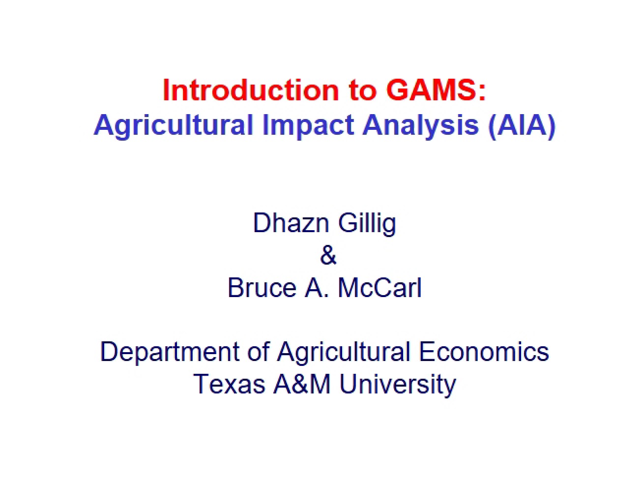 Analysis of the Impact of Agriculture