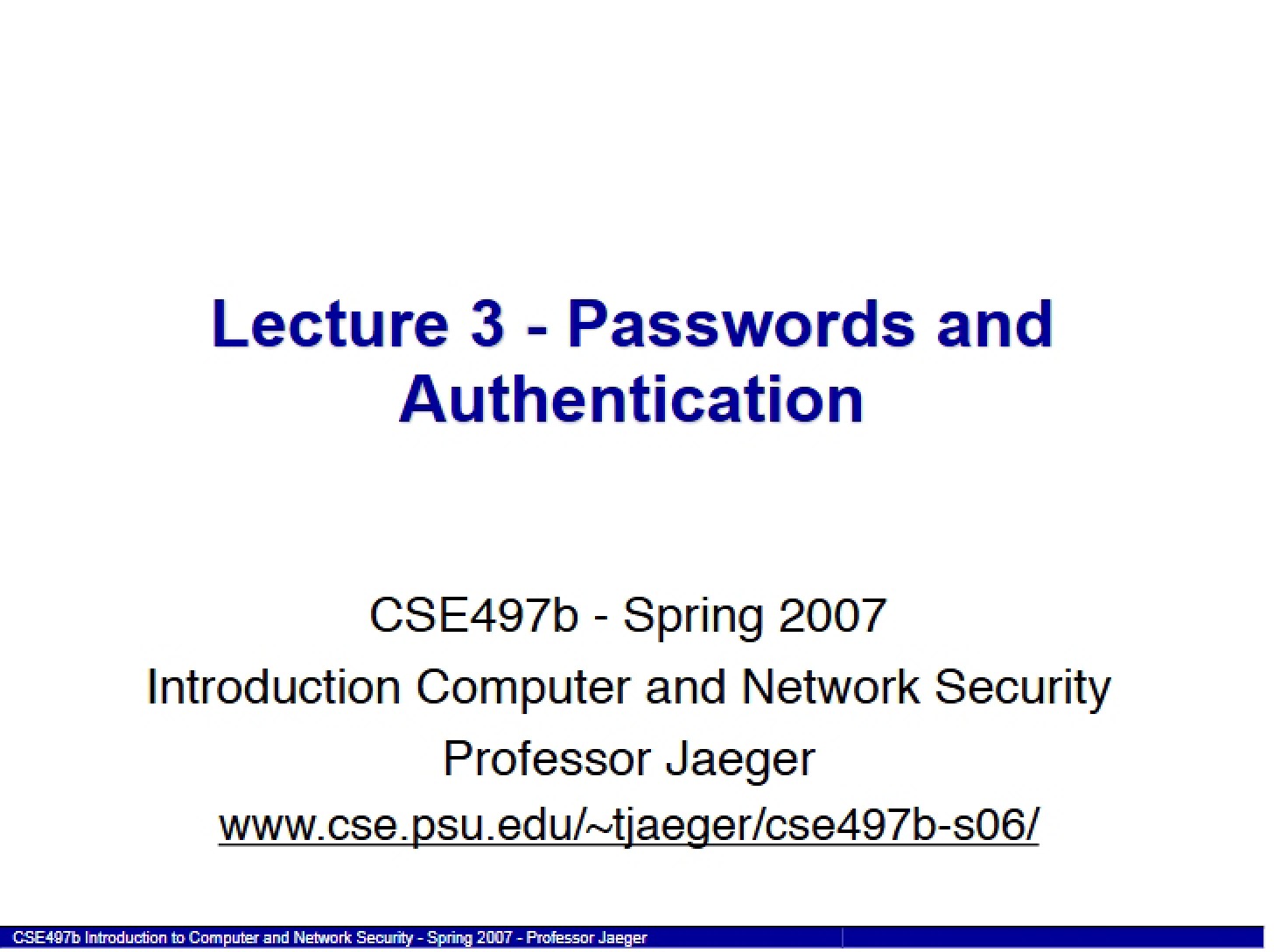 Authentication via Passwords