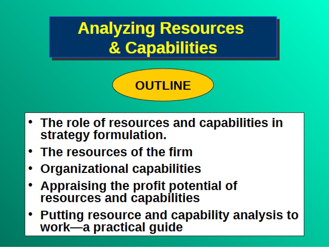 Lecture 4 Capabilities and Resources Analysis