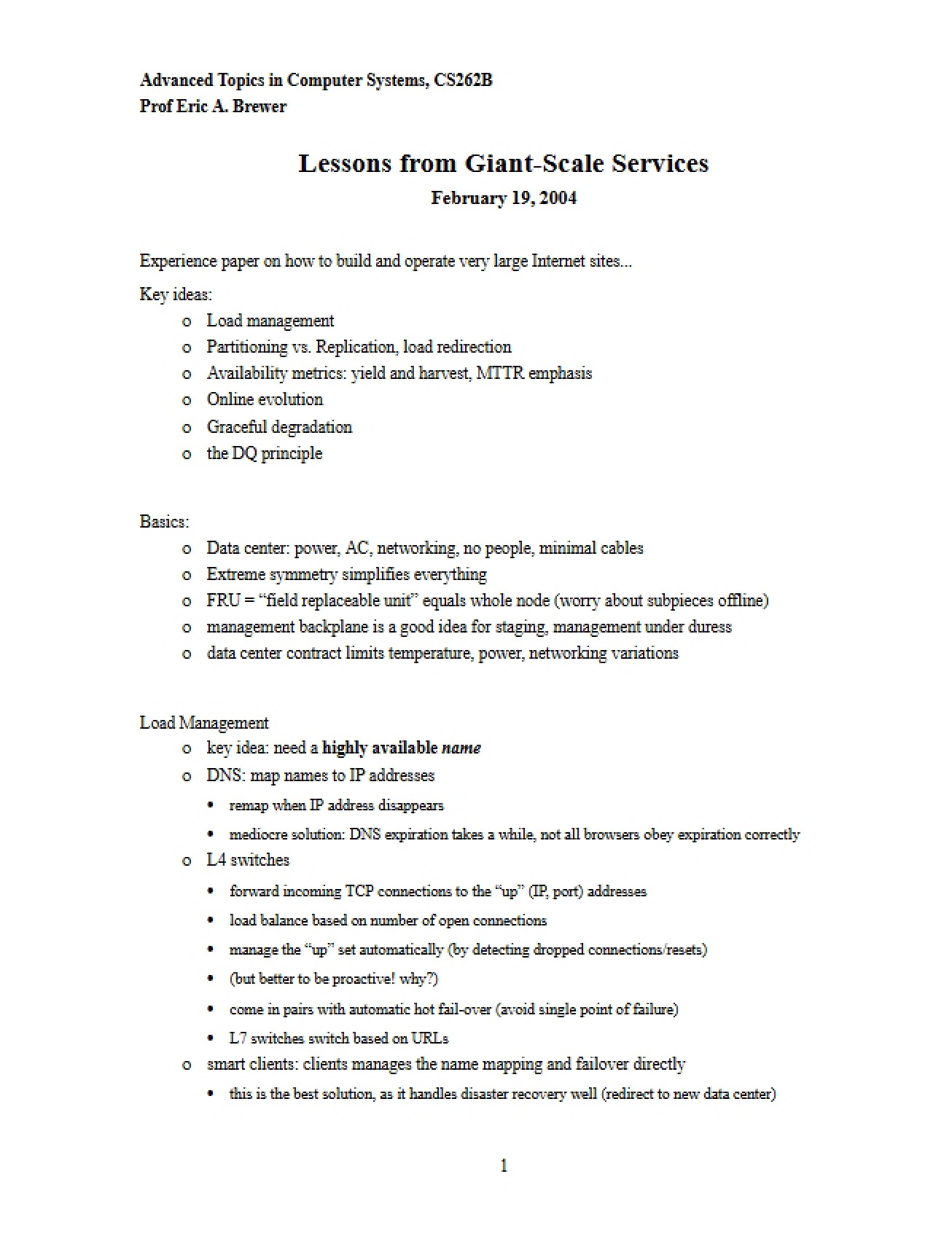 Course Lecture Notes
