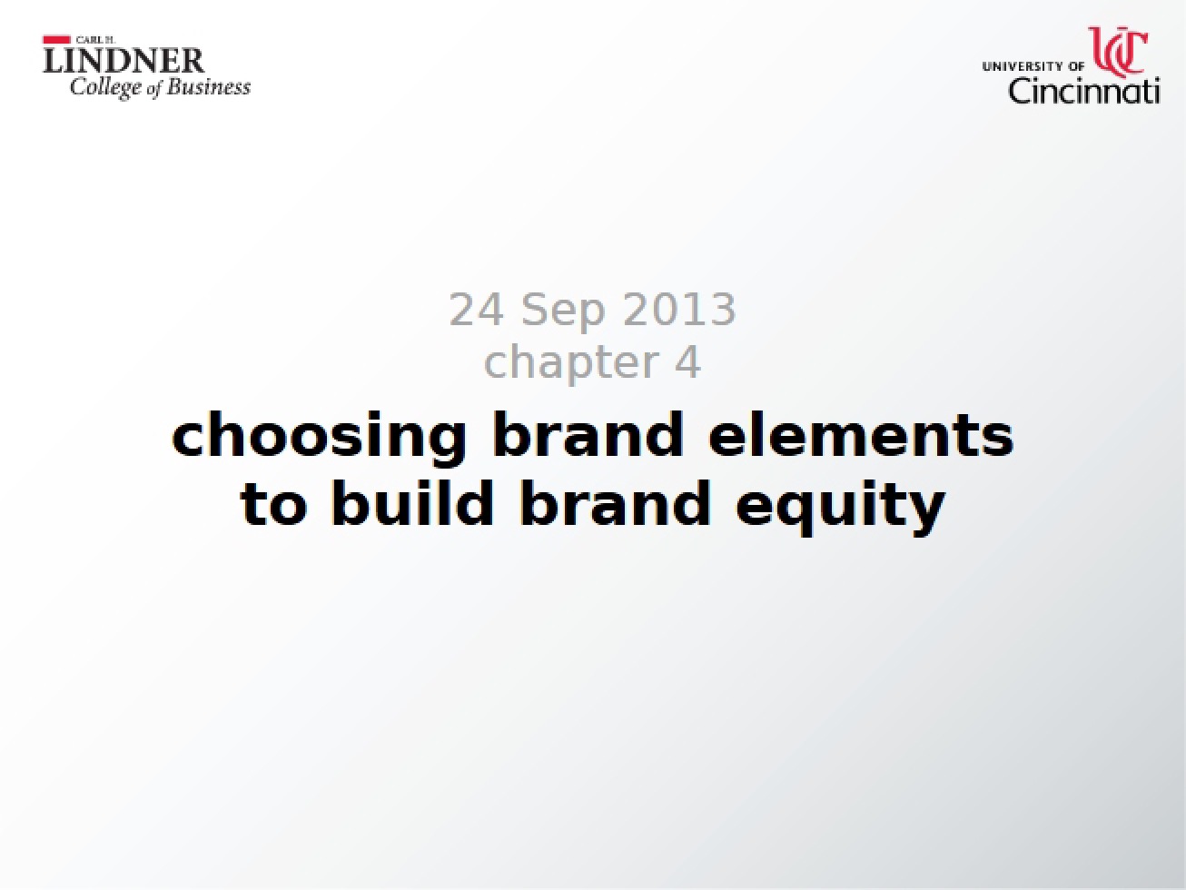 First Part of the Fourth Chapter on Branding