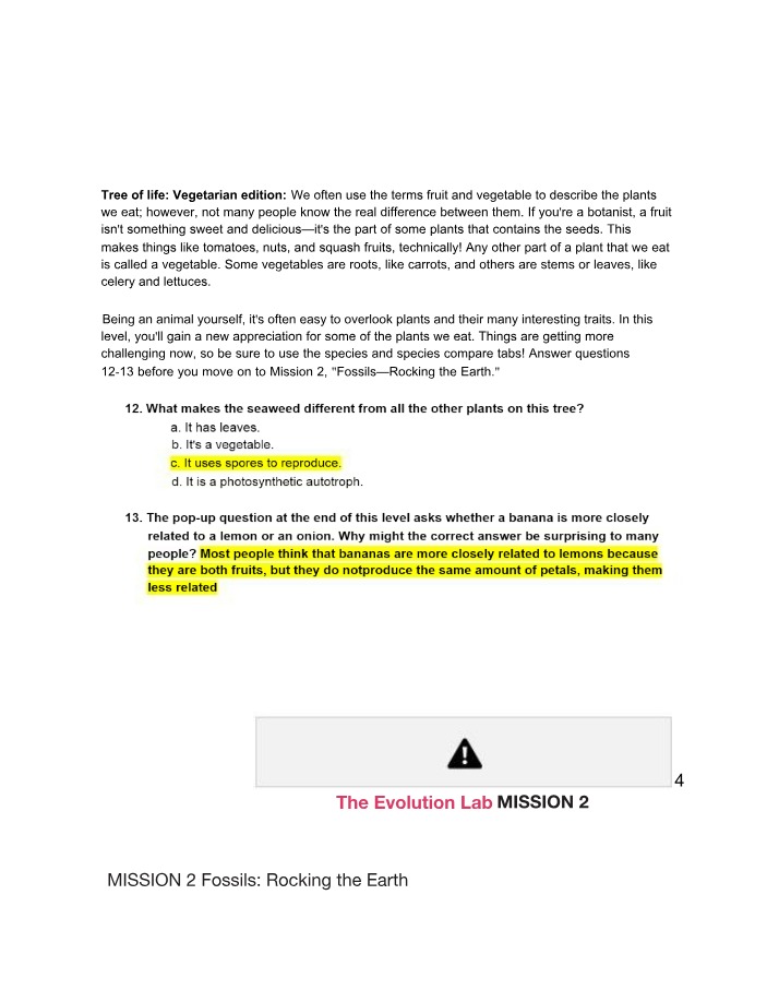 Evolution Lab Mission 2 - Fossils - Rocking the Earth