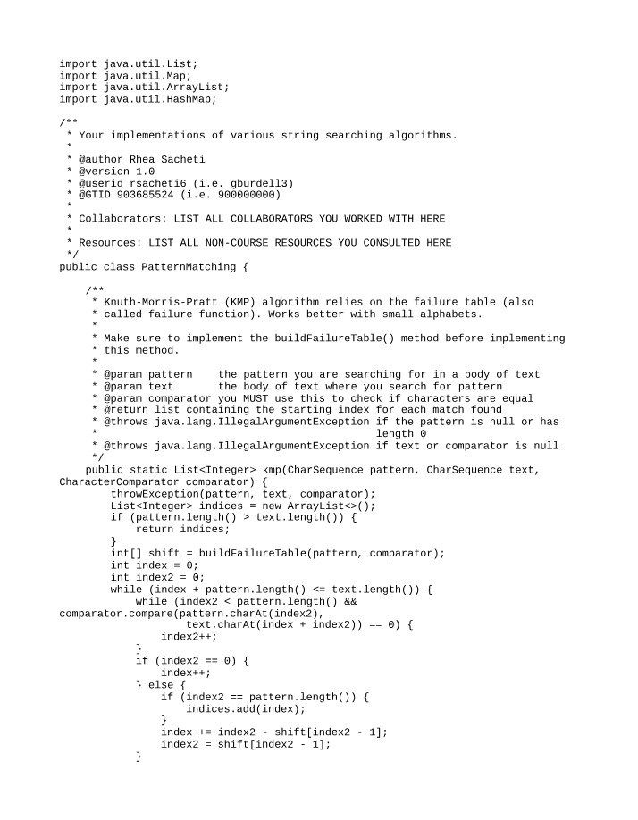 KMP and Boyer Moore - String Searching Algorithms