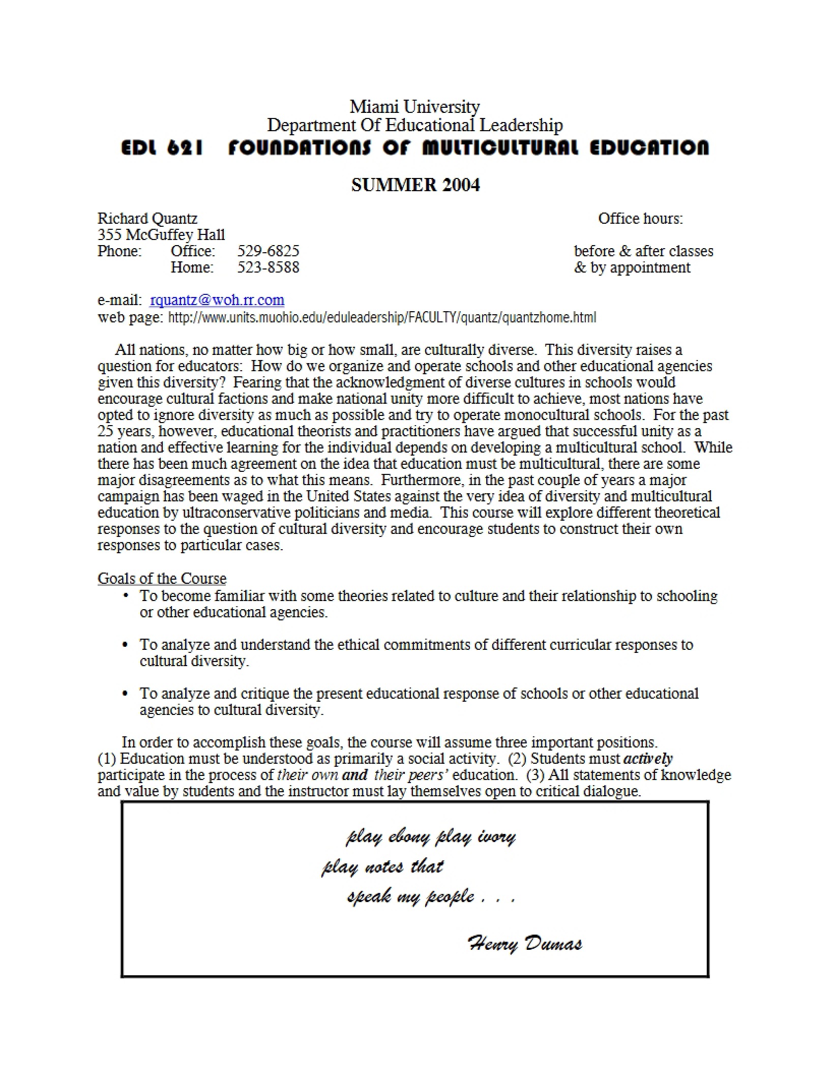 Multicultural Education Foundation Notes