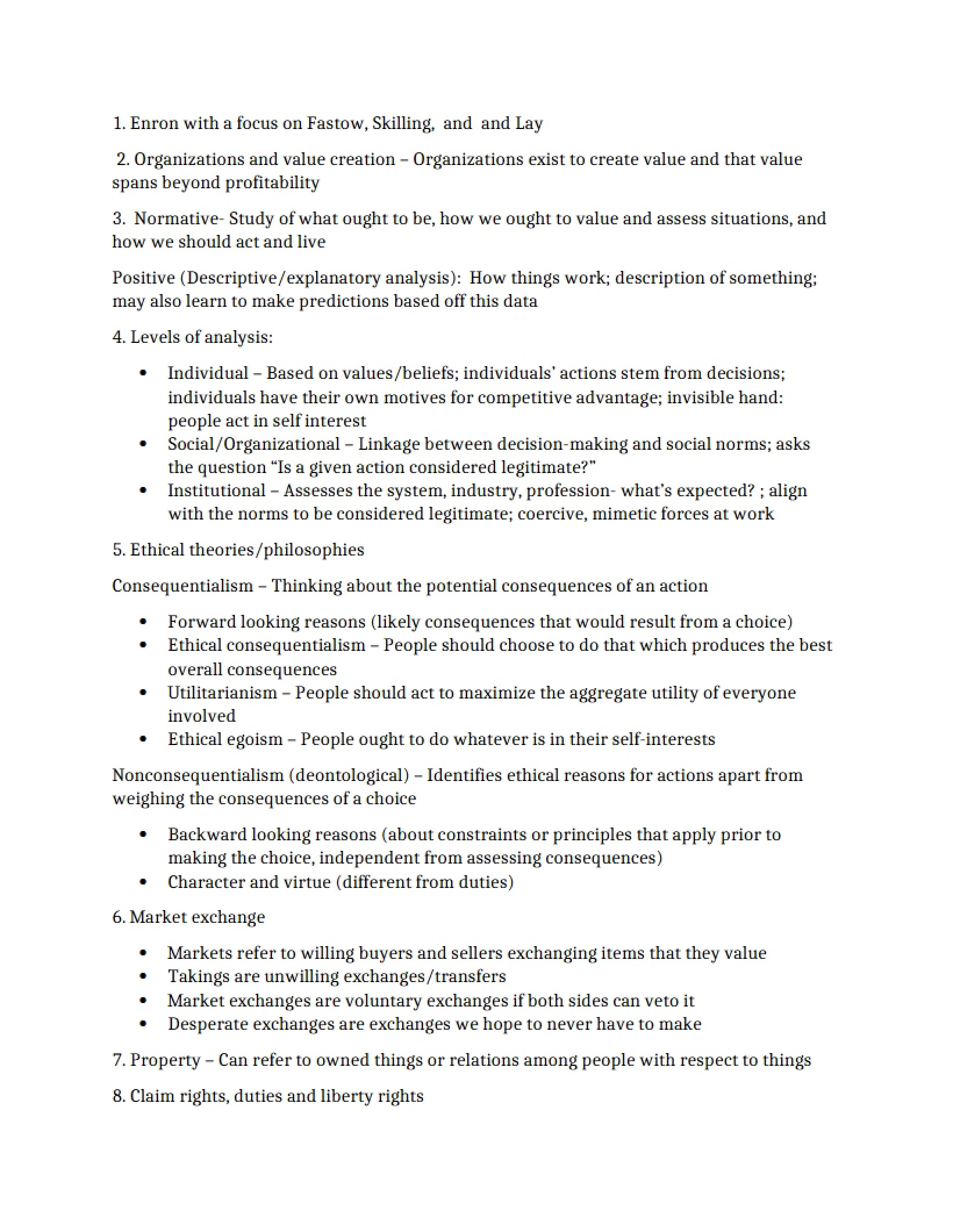 Managerial Ethics Notes