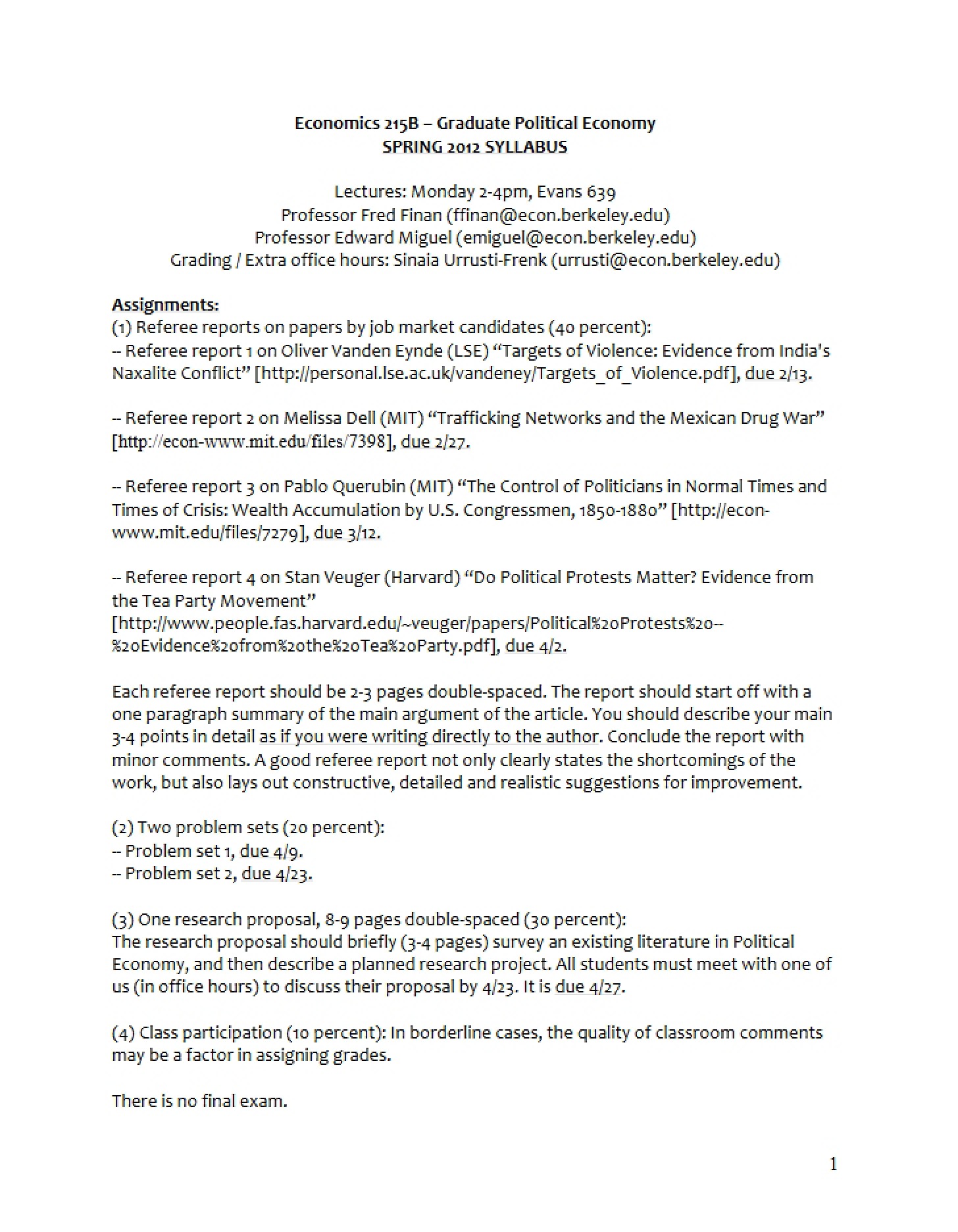 Syllabus Info