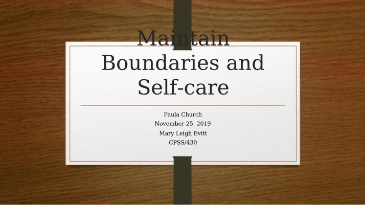 Maintaining Boundaries and Managing Stress in the Correctional Setting