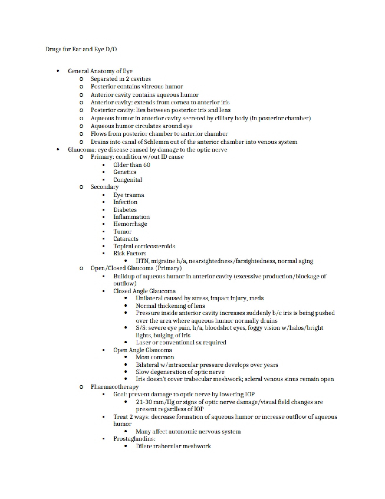 Eye and Ear Medications