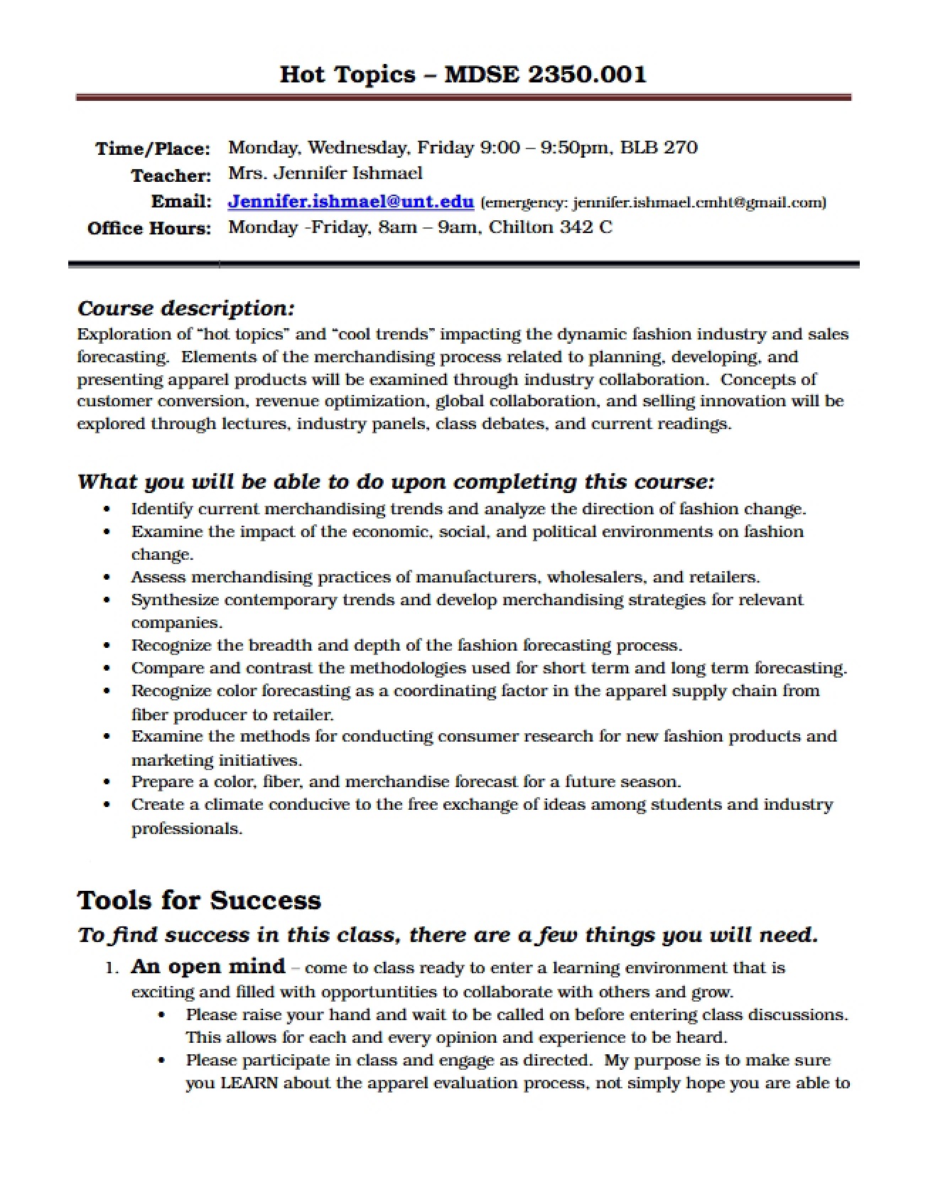 Spring 2014 Syllabus for MDSE 2350