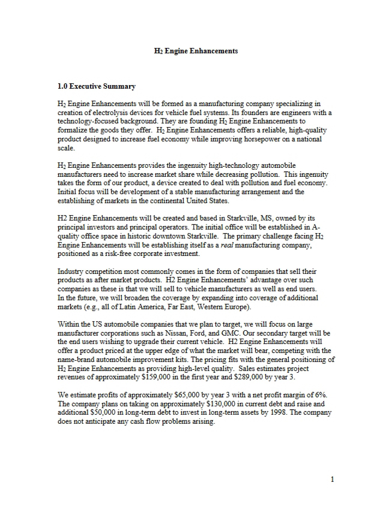 Enhancements for H2 Engines