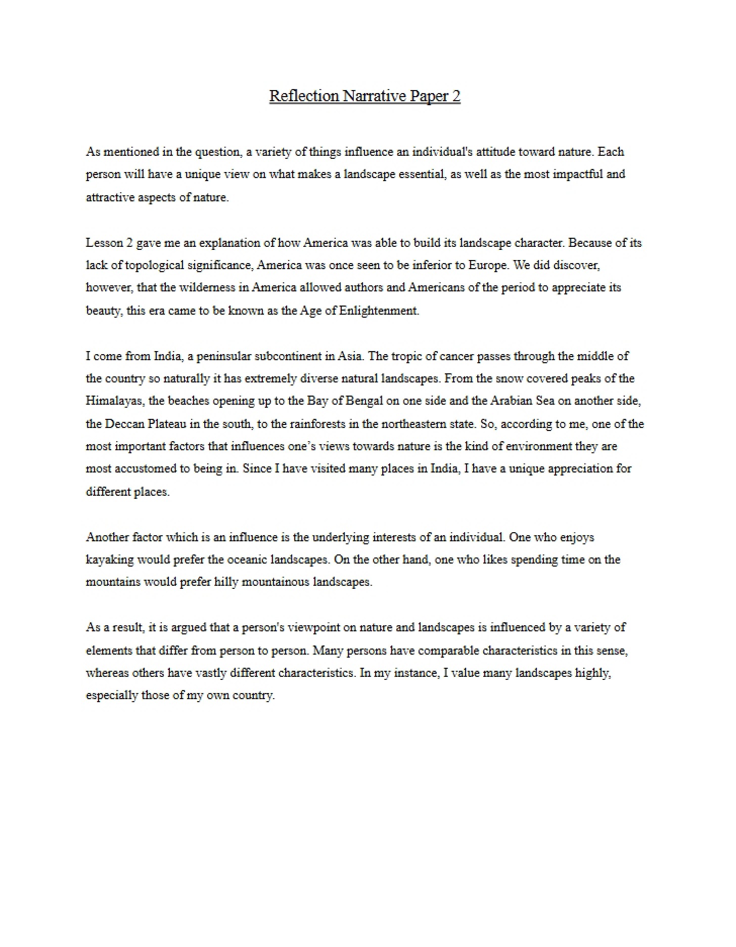Narrative Reflection Paper 2