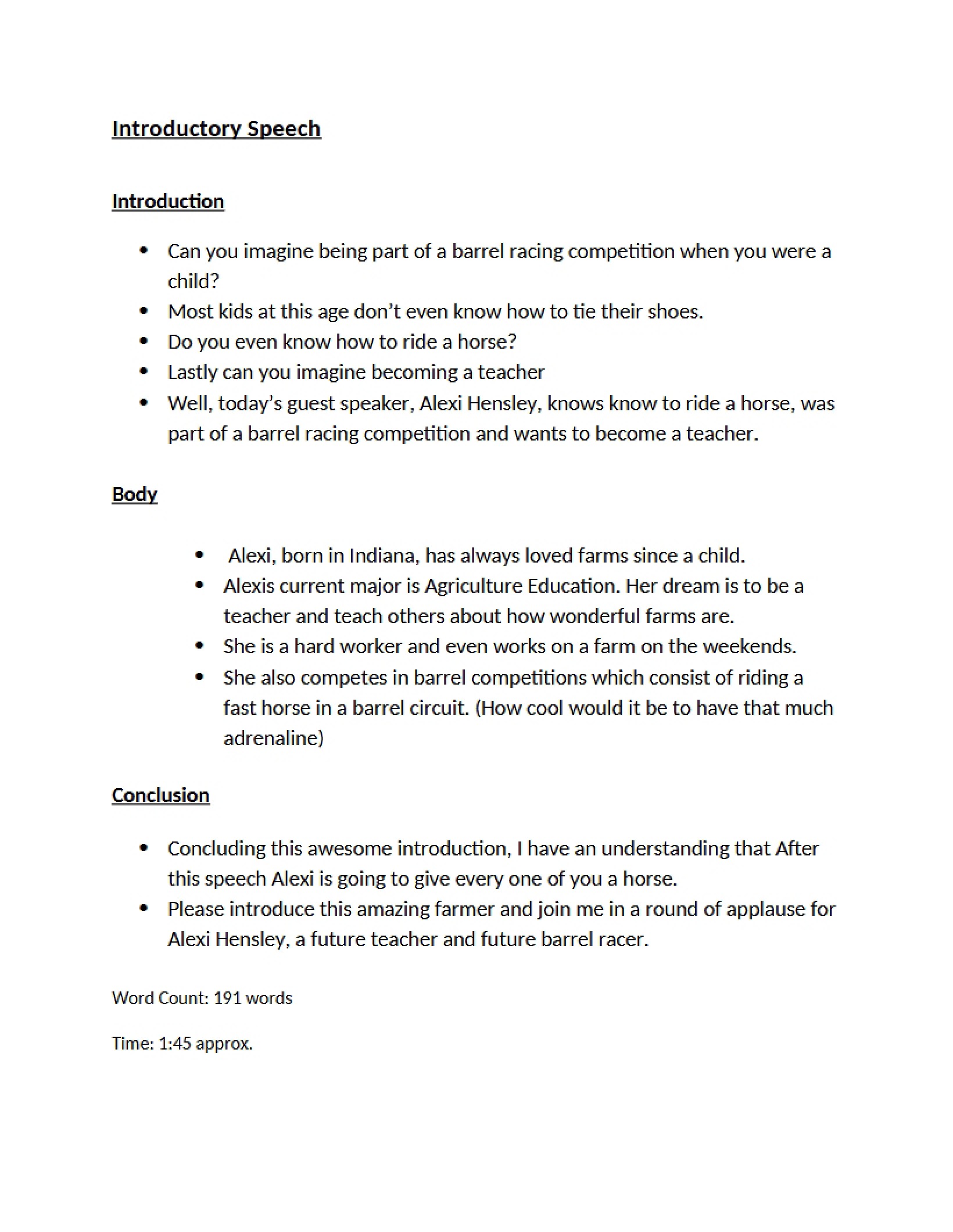 Speech Introduction