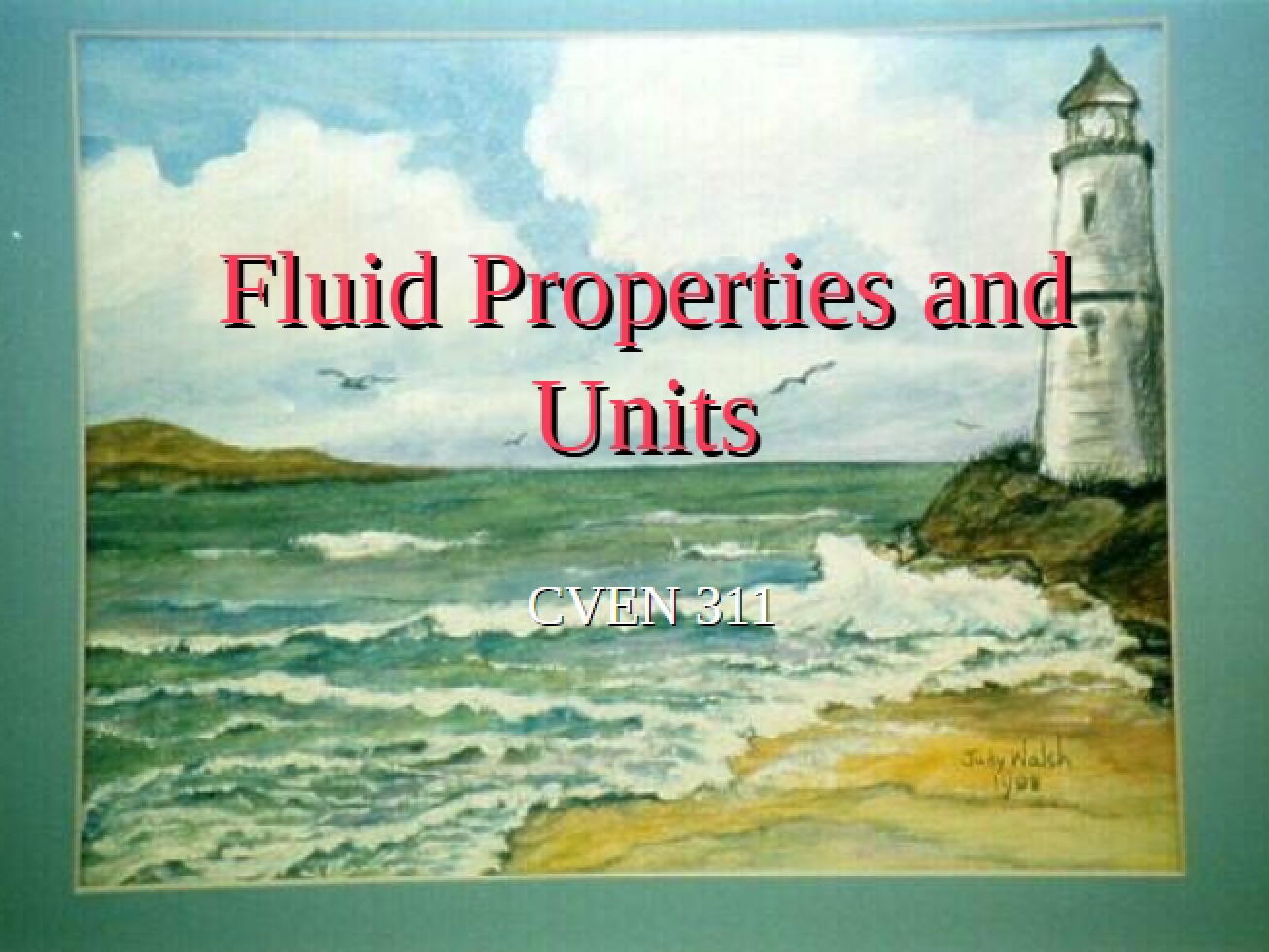 First Chapter of Fluid Dynamics