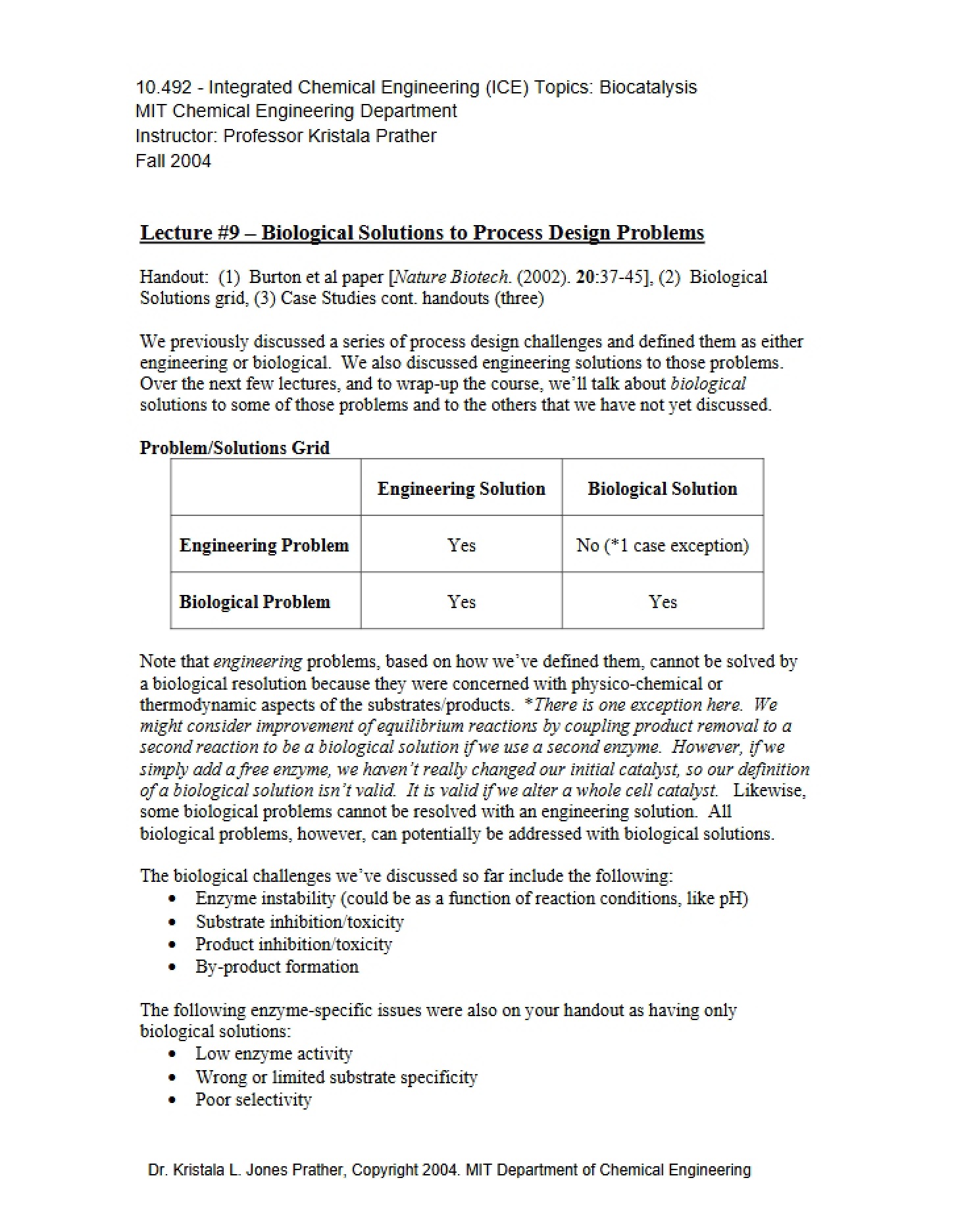 Process Design Biological Solutions - Lecture 9