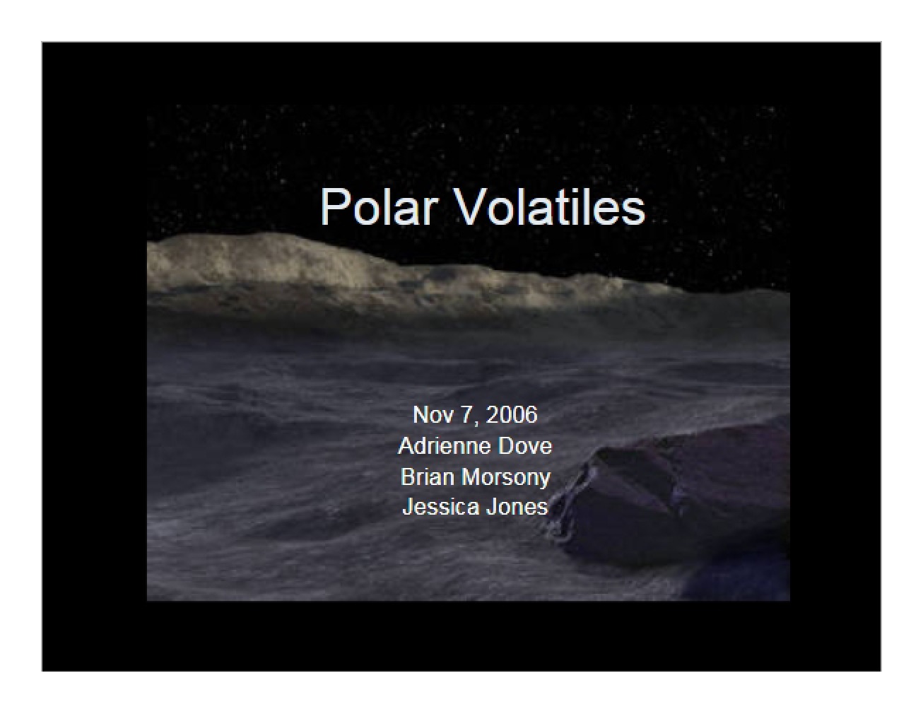 Overview of Polar Volatiles
