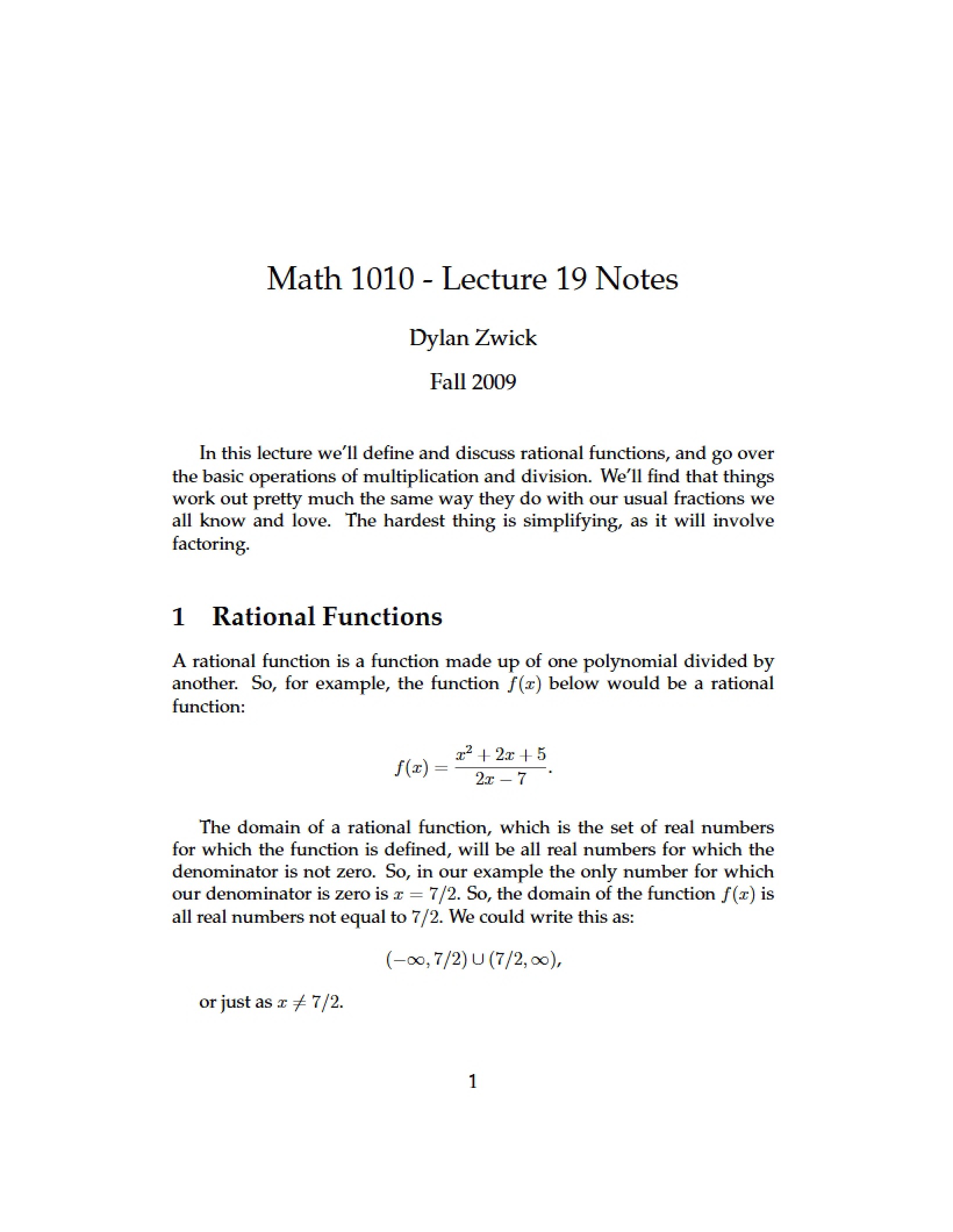 Algebra Lecture Notes