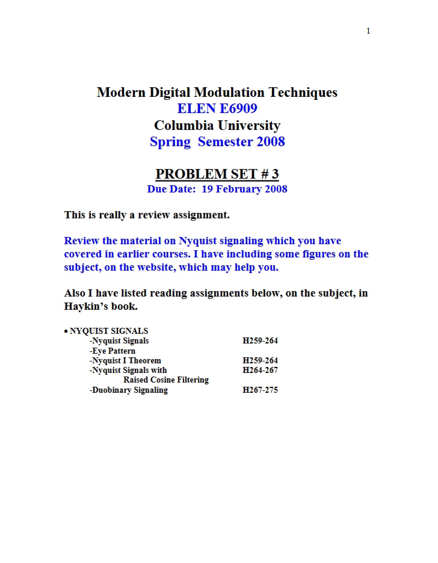 Set of Problems