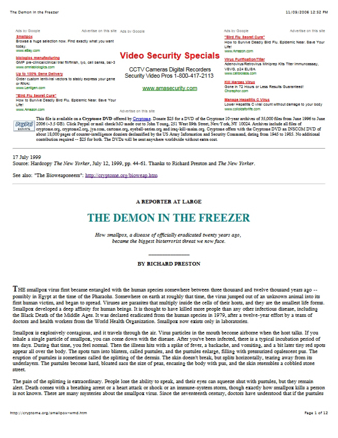 Demon In the Freezer