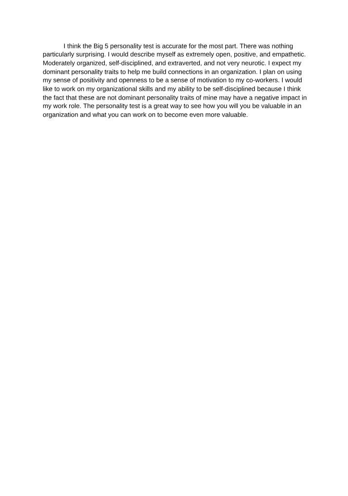 The Big 5 Personality Test