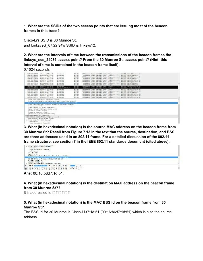 Wireless Network Trace Analysis of SSIDs and Beacon Frames