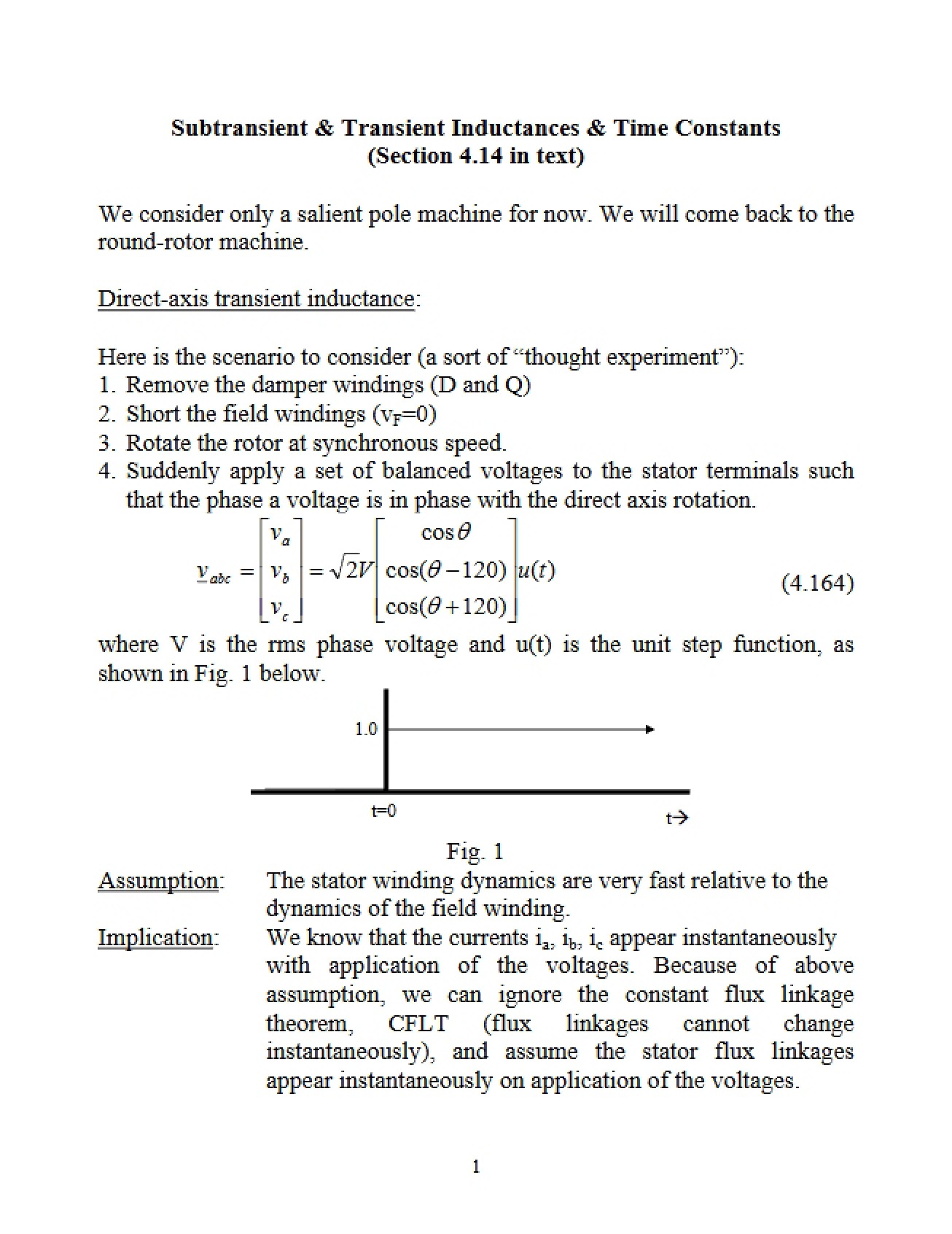 Subtransient and Transient Analysis