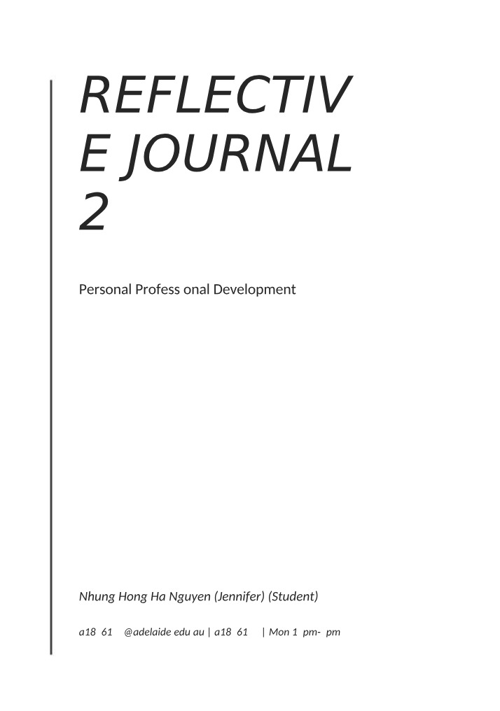 Reflective Journal Number 2