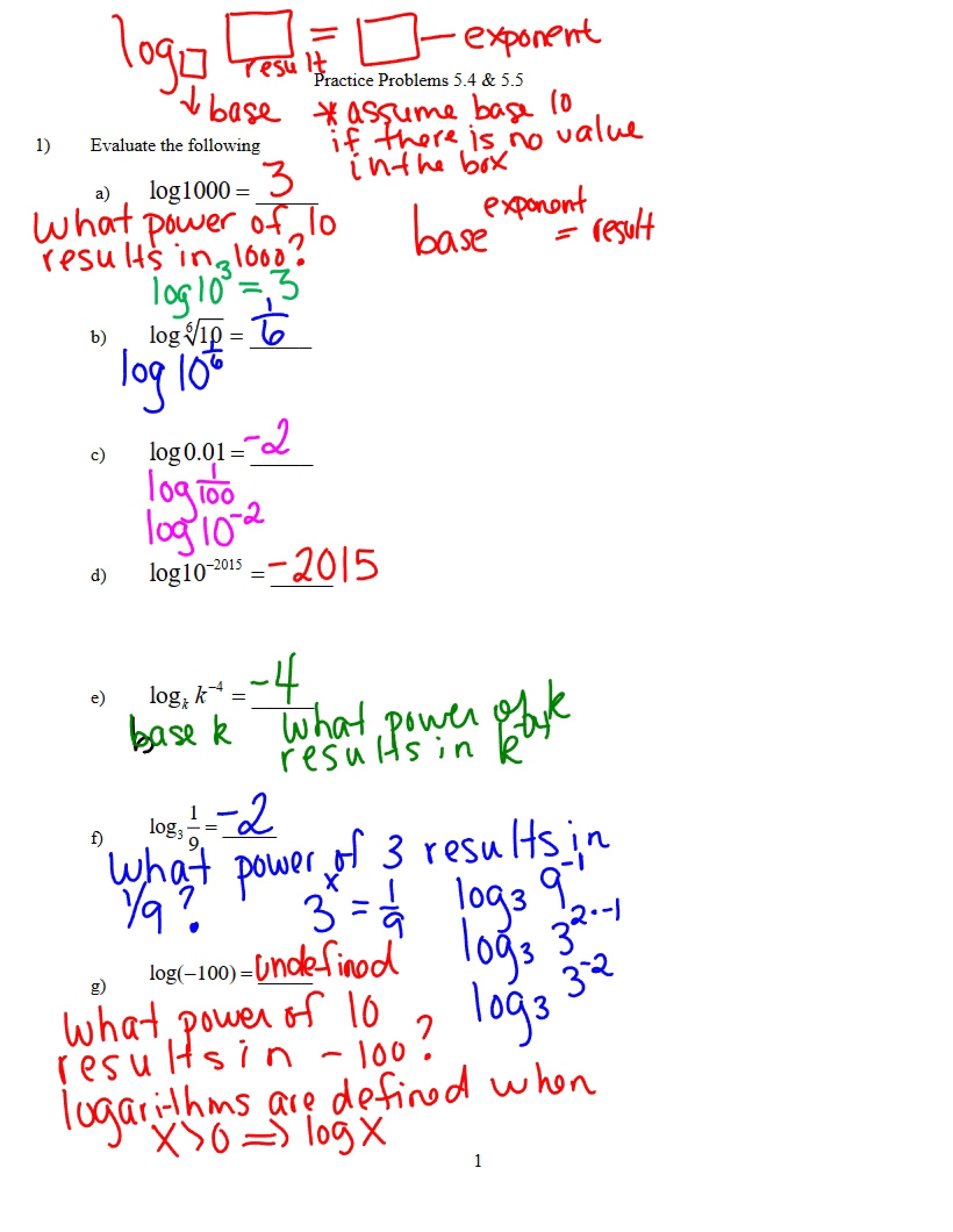 Problem Set for Algebra