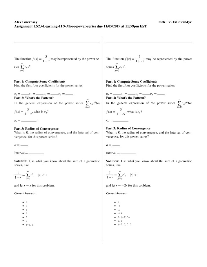 Radius of Convergence and Power Series Coefficients